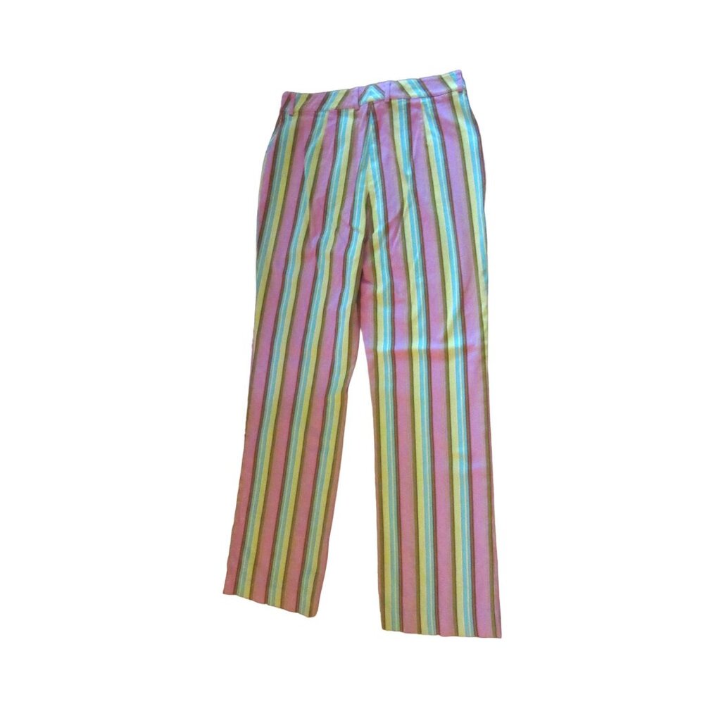 Vintage St John Sport Pastel Colors Striped High Waisted Pants in Size 6 - Picture 4 of 6